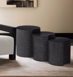 Dimple Black End Table - Contemporary Iron Design with Stylish Terrazo Pattern for Modern Spaces