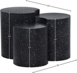 Dimple Black End Table - Contemporary Iron Design with Stylish Terrazo Pattern for Modern Spaces