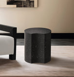Dimple Black End Table - Contemporary Iron Design with Stylish Terrazo Pattern for Modern Spaces