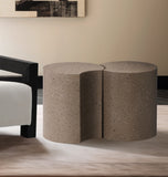 Dimple End Table - Elegant Brushed Iron Design for Modern Living Spaces, Modular Style & Versatile Use