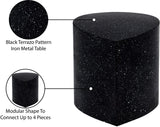 Petal Black Coffee Table - Artistic Terrazzo Design, Durable Iron Frame, and Modular Functionality