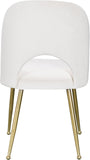 Logan Contemporary Dining Chair Set with Comfortable Foam Cushioning and Elegant Gold Legs
