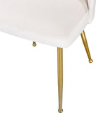 Logan Contemporary Dining Chair Set with Comfortable Foam Cushioning and Elegant Gold Legs