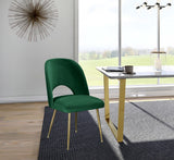 Logan Contemporary Dining Chair Set with Comfortable Foam Cushioning and Elegant Gold Legs