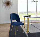Logan Contemporary Dining Chair Set with Comfortable Foam Cushioning and Elegant Gold Legs