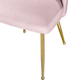Logan Contemporary Dining Chair Set with Comfortable Foam Cushioning and Elegant Gold Legs