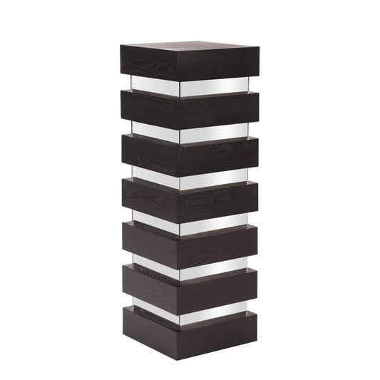 Stepped Black Wood Veneer Pedestal with Mirror - Tall