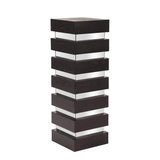 Stepped Black Wood Veneer Pedestal with Mirror - Tall
