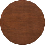 Sherwood Round Dining Table - Mid-Century Modern Design with Walnut Finish & Gold-Tipped Legs