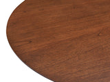 Sherwood Round Dining Table - Mid-Century Modern Design with Walnut Finish & Gold-Tipped Legs