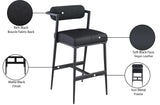 Stryker Counter Stools Set of 2 - Luxurious Boucle Fabric and Vegan Leather for Modern Spaces