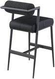 Stryker Counter Stools Set of 2 - Luxurious Boucle Fabric and Vegan Leather for Modern Spaces