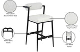 Stryker Counter Stools Set of 2 - Luxurious Boucle Fabric and Vegan Leather for Modern Spaces