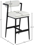 Stryker Counter Stools Set of 2 - Luxurious Boucle Fabric and Vegan Leather for Modern Spaces