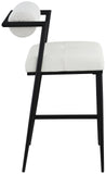 Stryker Counter Stools Set of 2 - Luxurious Boucle Fabric and Vegan Leather for Modern Spaces