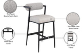 Stryker Counter Stools Set of 2 - Luxurious Boucle Fabric and Vegan Leather for Modern Spaces