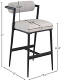 Stryker Counter Stools Set of 2 - Luxurious Boucle Fabric and Vegan Leather for Modern Spaces