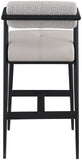 Stryker Counter Stools Set of 2 - Luxurious Boucle Fabric and Vegan Leather for Modern Spaces