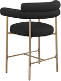 Blake Counter Stools - Contemporary Design with Rich Fabric and Brushed Brass Finish, Set of 2