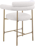 Blake Counter Stools - Contemporary Design with Rich Fabric and Brushed Brass Finish, Set of 2