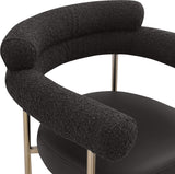 Blake Counter Stool Set of 2 - Contemporary Vegan Leather & Iron Frame with Brushed Gold Finish