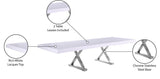 Excel Extendable Dining Table with White Lacquer Top & Chrome Base - Stylish Versatile Design!