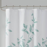 Devore Botanical Shower Curtain with Liner, Seafoam Blue
