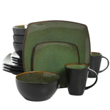 Gibson Elite Soho Lounge Square 16-Piece Stoneware Dinnerware Set