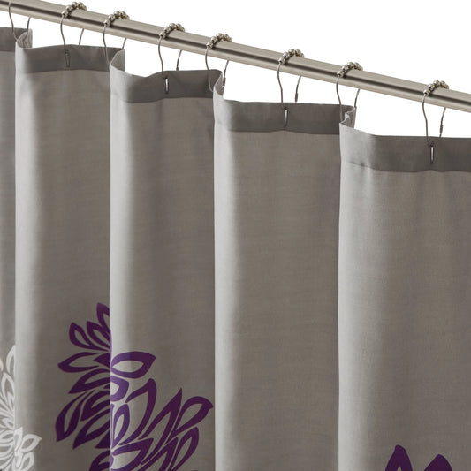 Dandelion Floral Shower Curtain, Purple