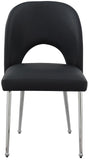 Logan Contemporary Dining Chair Set of 2 - Luxurious Upholstery with Chrome Finish for Modern Homes