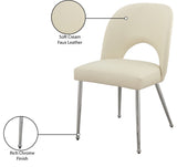 Logan Contemporary Dining Chair Set of 2 - Luxurious Upholstery with Chrome Finish for Modern Homes
