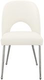 Logan Contemporary Dining Chair Set of 2 - Luxurious Upholstery with Chrome Finish for Modern Homes