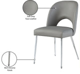 Logan Contemporary Dining Chair Set of 2 - Luxurious Upholstery with Chrome Finish for Modern Homes