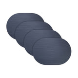 Strata Leather Slate Placemat - Oval 13.3x16.5"- Set of 4