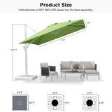 PURPLE LEAF Morden White Outdoor Umbrella Premium Aluminum Patio Cantilever Pool Sun Umbrellas
