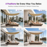 PURPLE LEAF Outdoor Daybed for Patio,  Poolside Chaise Lounge Bed with Cushion, Olefin Blend Fabric, Aluminum Frame Sunbed with Side Table for Deck and Backyard
