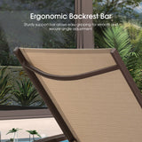 PURPLE LEAF Outdoor Chaise Lounge Chair Patio Pool Lounger Aluminum Chairs with Side Table and Wheels Adjustable Tanning Recliner with Armrests for Outside Backyard Deck Beach