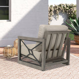 Marindo 4 Pieces Aluminum Patio Conversation Set with Sunbrella® Cushions for 5 Person