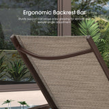 PURPLE LEAF Outdoor Chaise Lounge Chair Patio Pool Lounger Aluminum Chairs with Side Table and Wheels Adjustable Tanning Recliner with Armrests for Outside Backyard Deck Beach