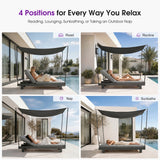 PURPLE LEAF Outdoor Daybed for Patio,  Poolside Chaise Lounge Bed with Cushion, Olefin Blend Fabric, Aluminum Frame Sunbed with Side Table for Deck and Backyard