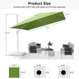 PURPLE LEAF Morden White Outdoor Umbrella Premium Aluminum Patio Cantilever Pool Sun Umbrellas