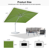 PURPLE LEAF Morden White Outdoor Umbrella Premium Aluminum Patio Cantilever Pool Sun Umbrellas
