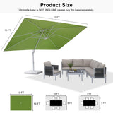 PURPLE LEAF Morden White Outdoor Umbrella Premium Aluminum Patio Cantilever Pool Sun Umbrellas