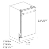 ZLINE Autograph 18" Dishwasher White Door, Black Handle DWVZ-WM-18-MB