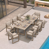 PURPLE LEAF Caesar Outdoor Dining Set Aluminum Luxury Patio Furniture Table and Chairs Set with Olifen Removable Thick Cushion and Pillow Patio Dining Sets for Garden Deck