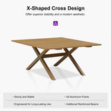 PURPLE LEAF Teak Patio Dining Set with Cushions and Pillow All-Weather Wicker Patio Table Set for Garden, Deck, and Yard