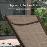 PURPLE LEAF Outdoor Chaise Lounge Chair Patio Pool Lounger Aluminum Chairs with Side Table and Wheels Adjustable Tanning Recliner with Armrests for Outside Backyard Deck Beach