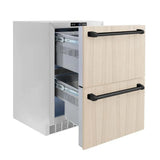 ZLINE 24" Touchstone 168 Can Outdoor-Rated Dual Refrigerator Drawer, Panel Matte Black, RDSPOZ-24-MB