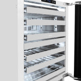 ZLINE 24" Touchstone Dual Zone 44 Bottle Wine Cooler DuraSnow® Stainless Steel Glass Door Champagne Bronze Handle RWDOZ-SN-24-CB