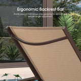 PURPLE LEAF Oversized Chaise Lounge Chair Outdoor Extra Wide Pool Lounge Chairs 5 Adjustable Position with Armrests and Side Table, Aluminum Patio Lounge Chair for Outside, Backyard, Pool